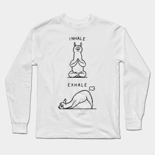 Inhale Exhale Llama Long Sleeve T-Shirt